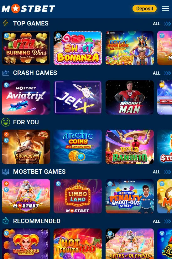 Casino and Live Casino at Mostbet