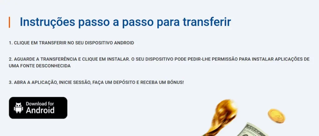 Instruções passo a passo para transferir Android