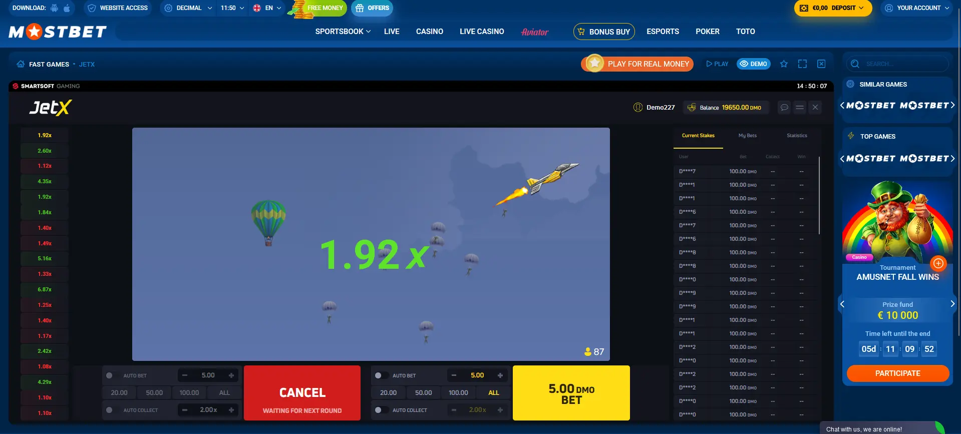 Fast Games at Mostbet