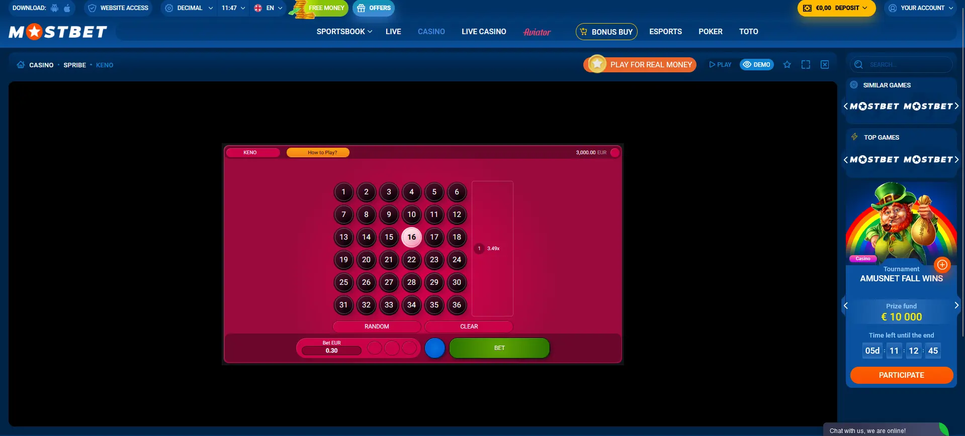 Lotteries at Mostbet