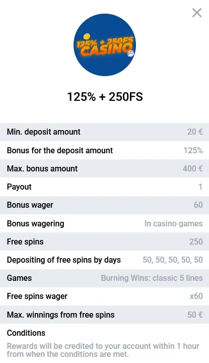 Welcome bonuses at Mostbet