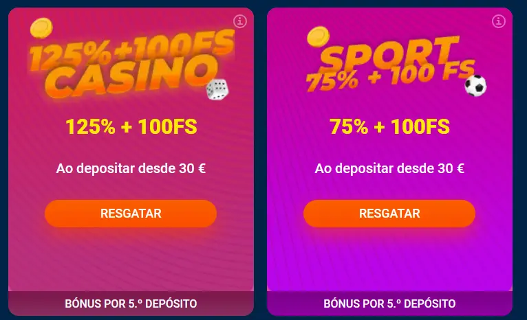 Bónus por 5.º depósito