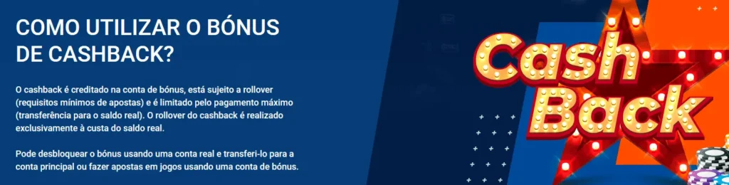 Como utilizar o bónus de cashback.