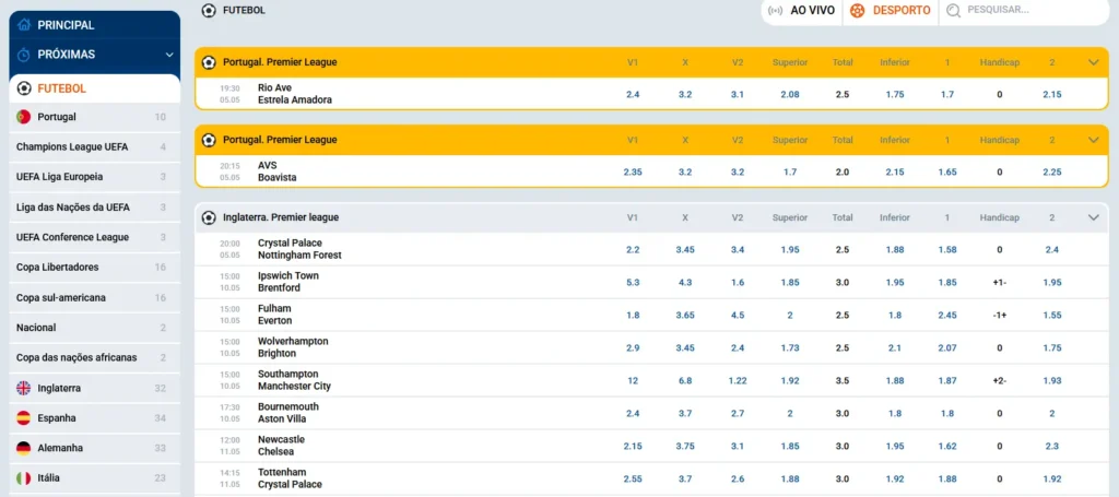 Futebol na Mostbet