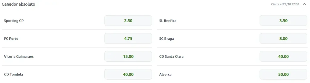 Apostas na Vitória da Taça de Portugal 25-26