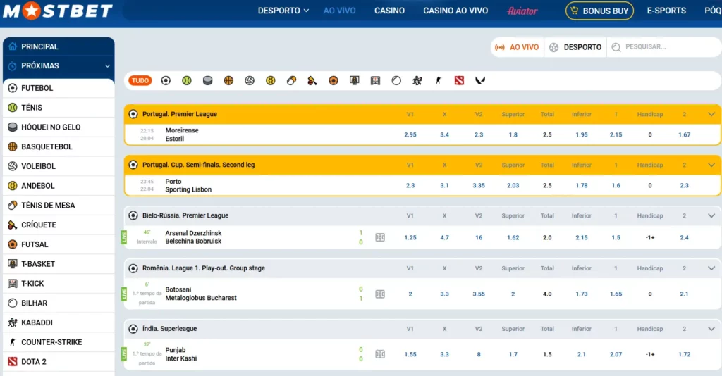 Apostas ao vivo na Mostbet Apostas ao vivo na Mostbet