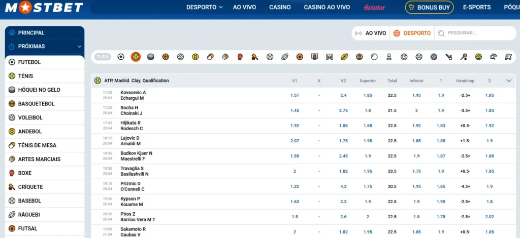 Apostas em ténis na Mostbet Apostas em ténis na Mostbet