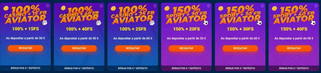 Bónus por 4.º depósito Bónus por 4.º depósito