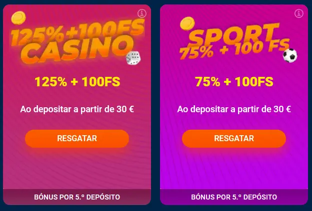 Bónus por 5.º depósito Bónus por 5.º depósito