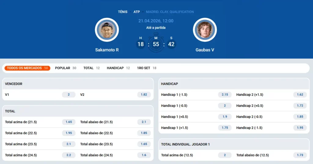 Cotações de ténis na Mostbet Cotações de ténis na Mostbet