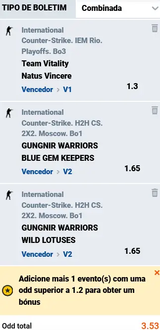 Cupão de apostas CS na Mostbet