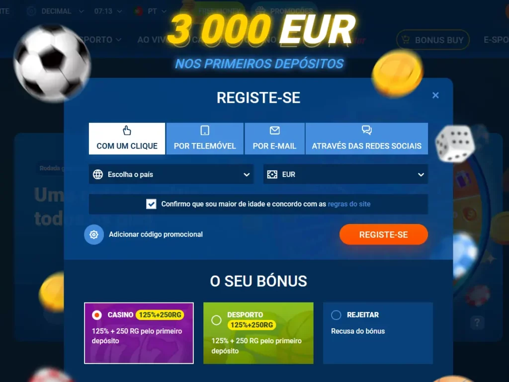 Registo com Um Clique no Mostbet