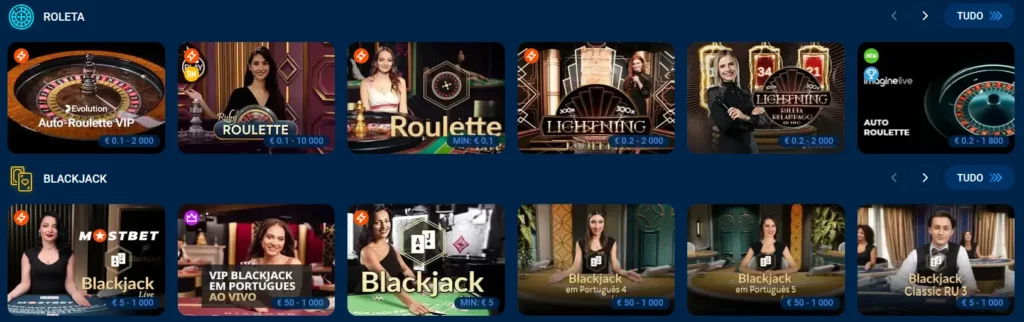Roleta em Mostbet