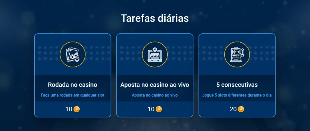 Tarefas diárias Casino Tarefas diárias Casino