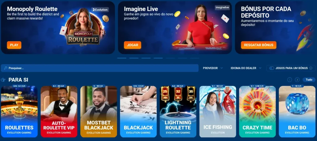 Casino ao vivo Mostbet